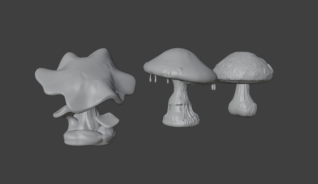 Trippy Mushroom Pack Low-poly 3D model_9