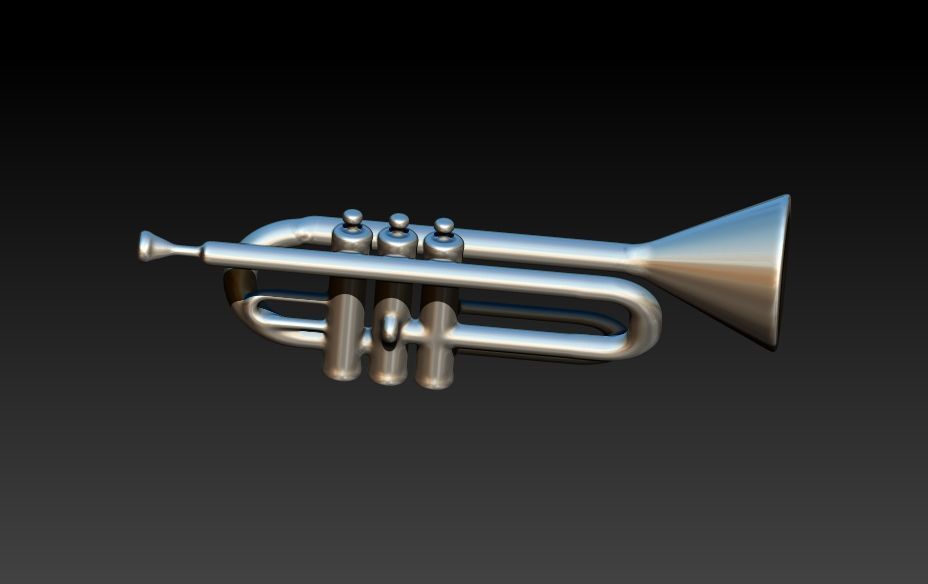 Trumpet pendant  3D print model_10