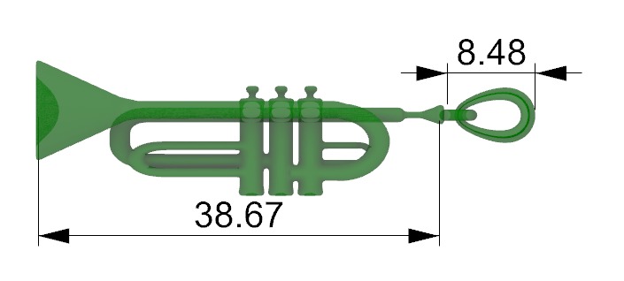 Trumpet pendant  3D print model_8