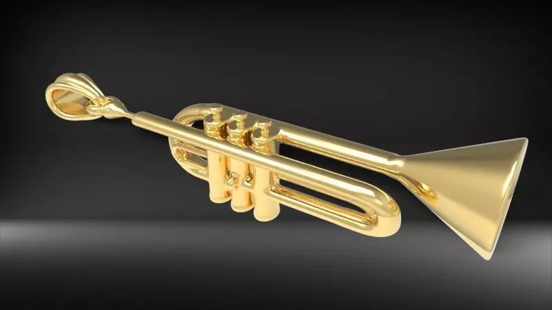 Trumpet pendant  3D print model_0