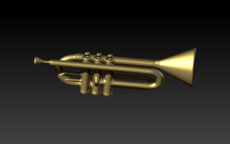Trumpet pendant  3D print model_11