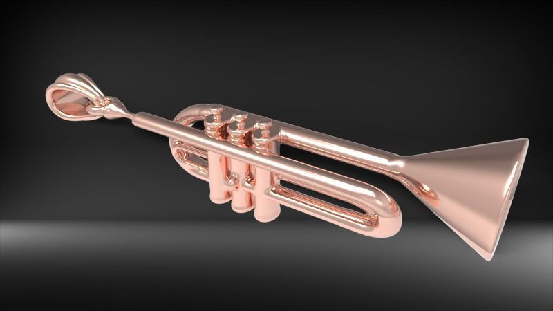Trumpet pendant  3D print model_1