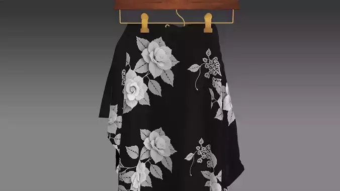 5fab cotton twill fabric matte fabric pattern Low-poly 3D model