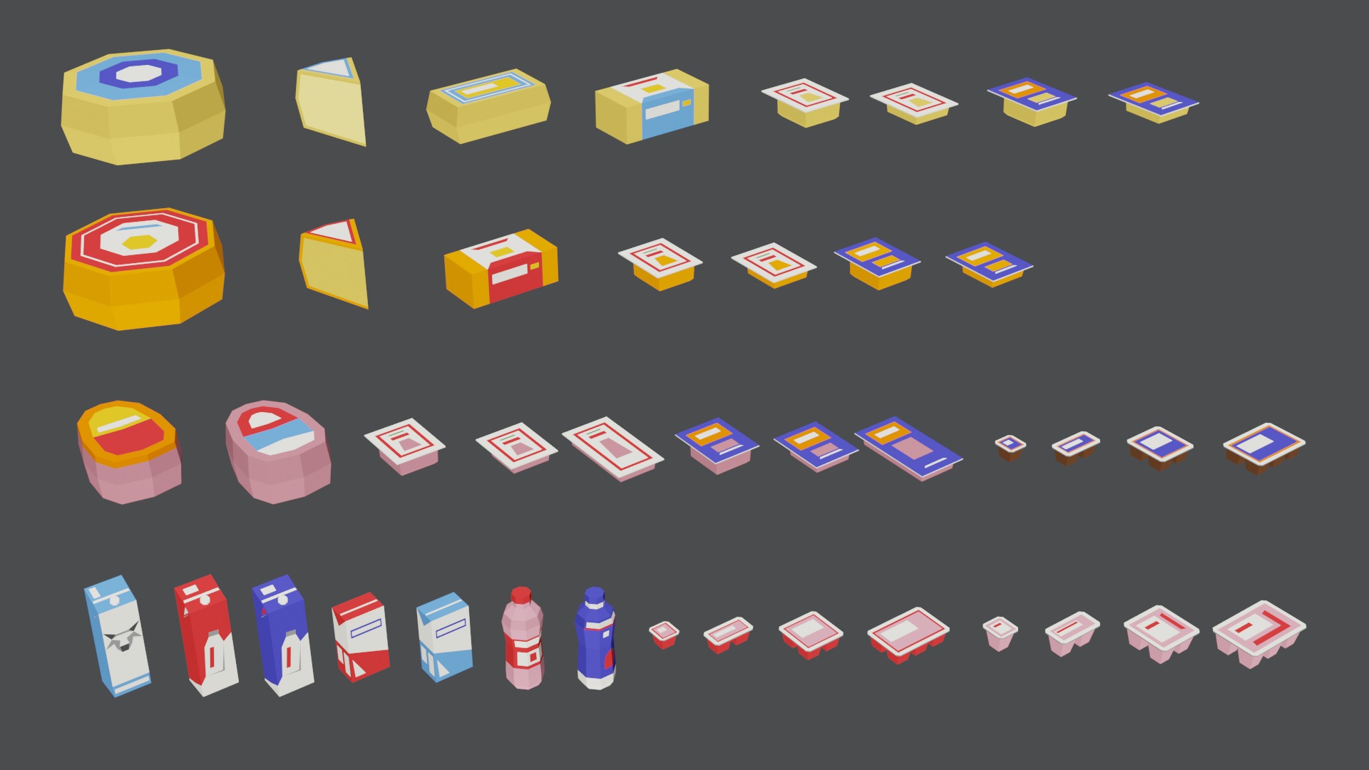 Low Poly Style Groceries Pack Low-poly 3D model_10