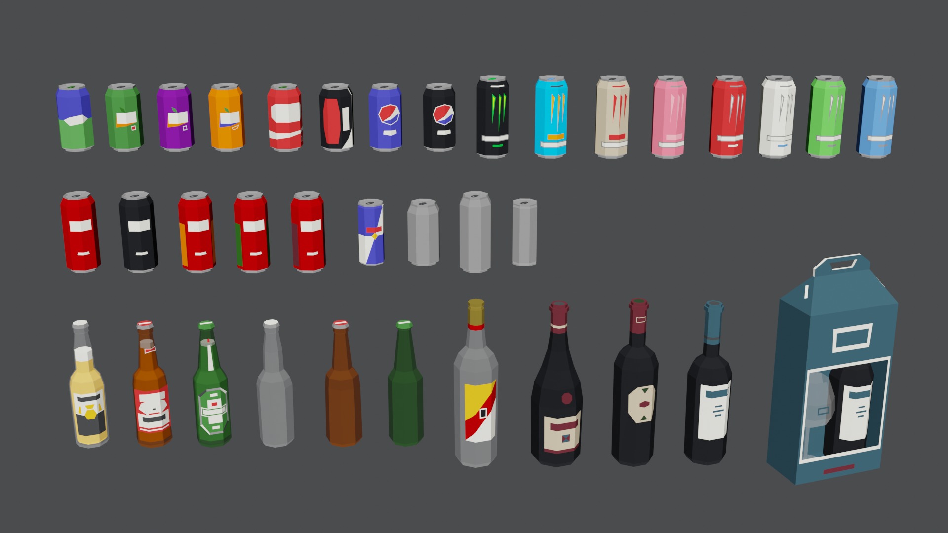 Low Poly Style Groceries Pack Low-poly 3D model_6