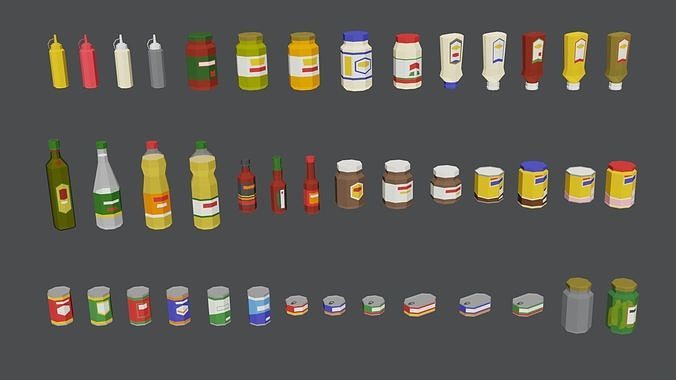 Low Poly Style Groceries Pack Low-poly 3D model 5