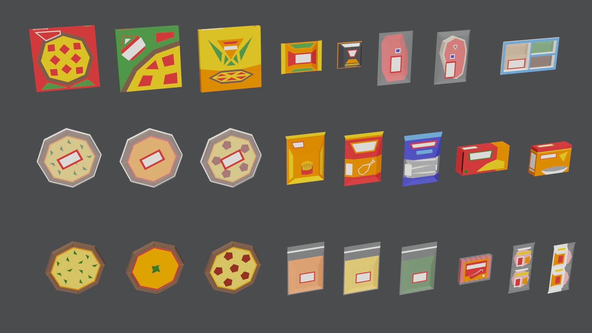 Low Poly Style Groceries Pack Low-poly 3D model_7