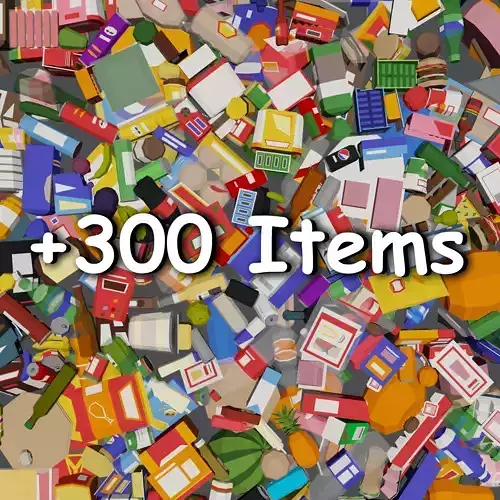 Low Poly Style Groceries Pack