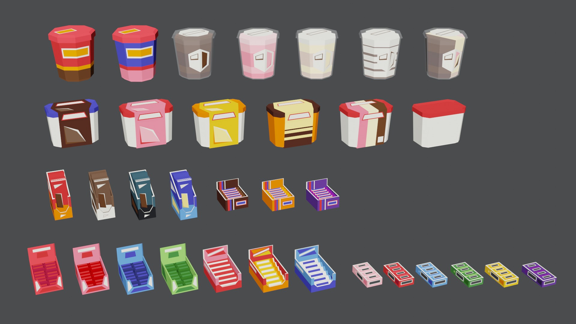 Low Poly Style Groceries Pack Low-poly 3D model_8