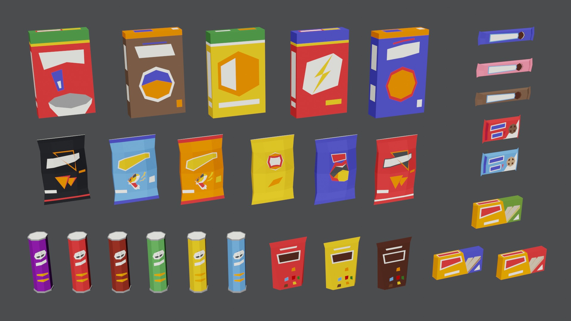 Low Poly Style Groceries Pack Low-poly 3D model_9