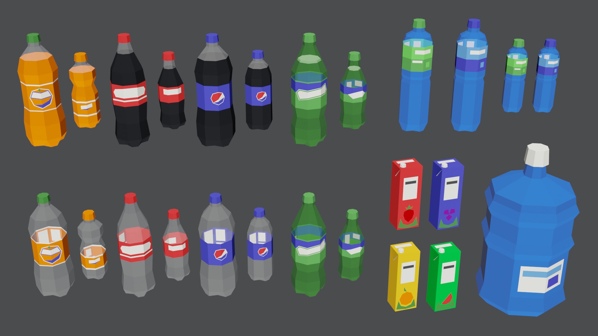 Low Poly Style Groceries Pack Low-poly 3D model_5