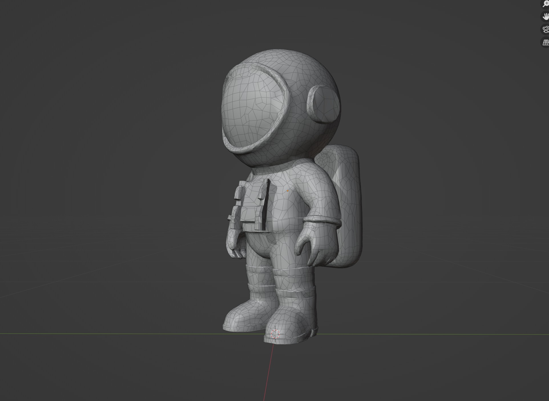 Cartoon Astronaut Low-poly 3D model_6