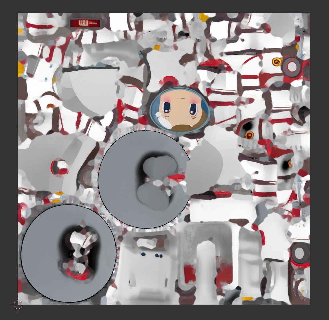 Cartoon Astronaut Low-poly 3D model_2