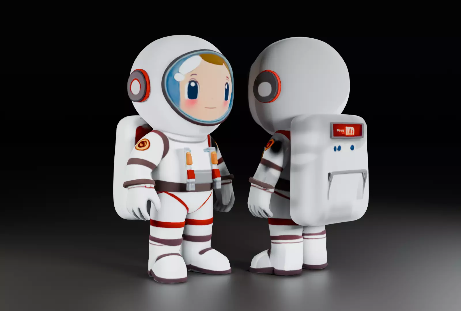 Cartoon Astronaut Low-poly 3D model_0