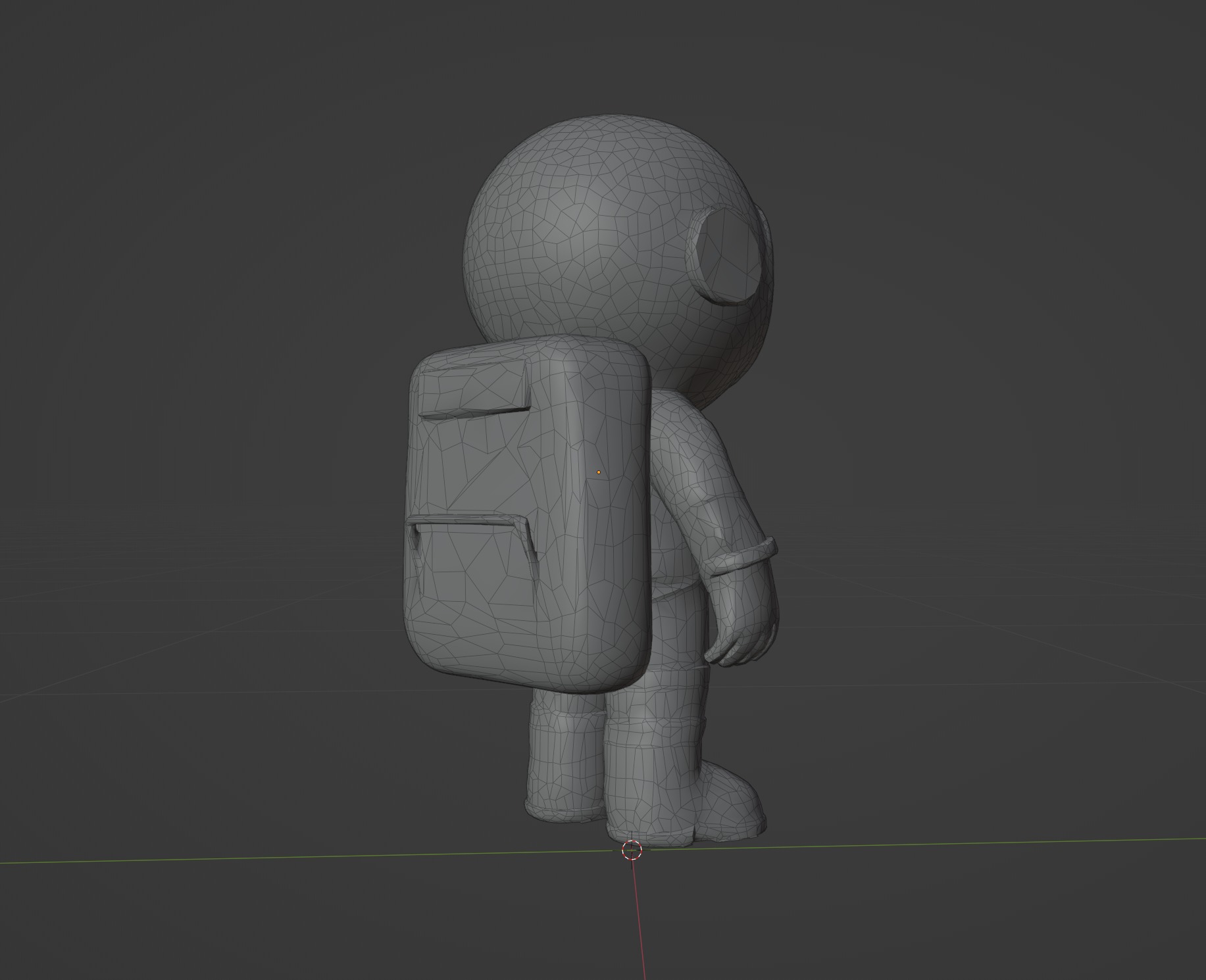 Cartoon Astronaut Low-poly 3D model_4