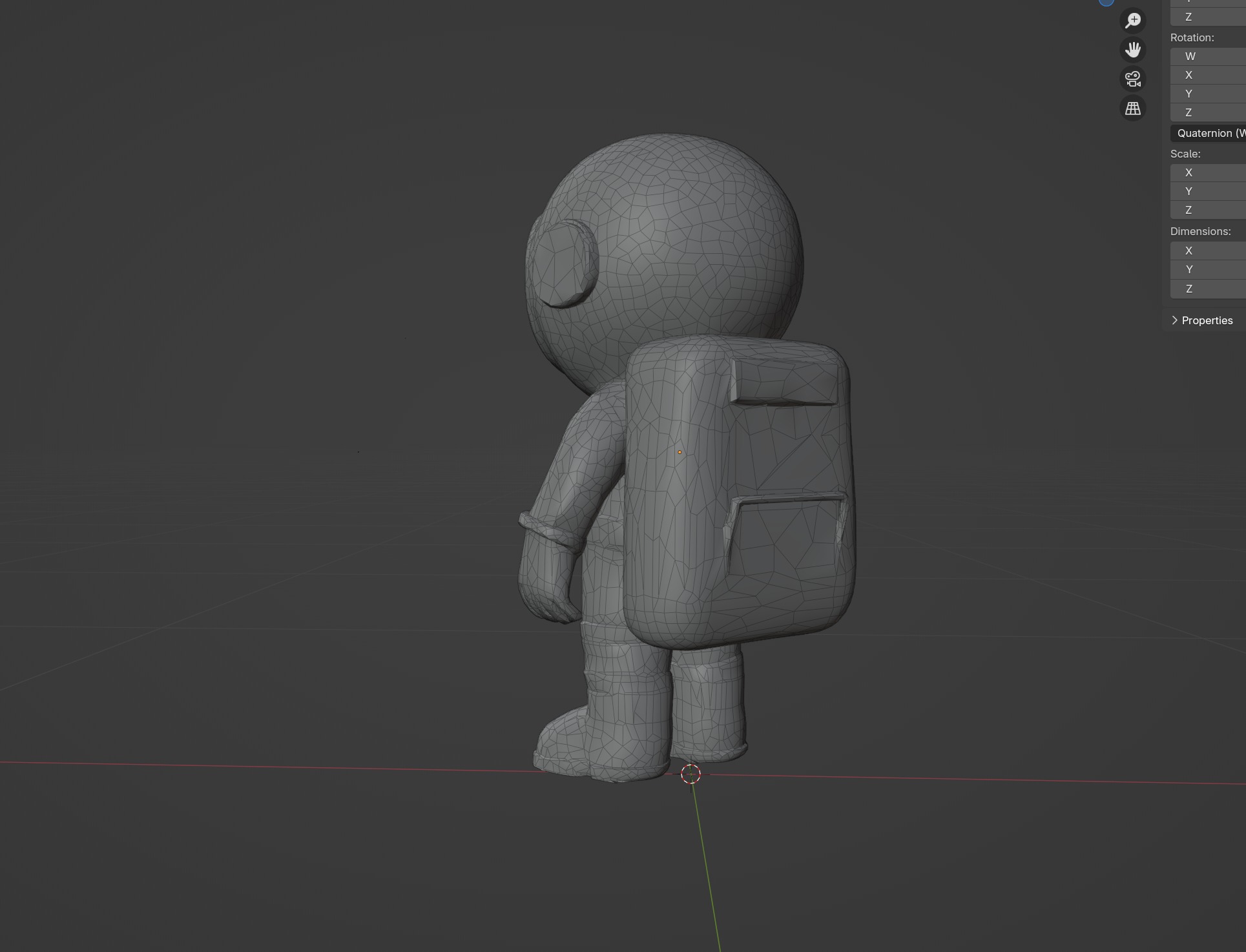 Cartoon Astronaut Low-poly 3D model_5