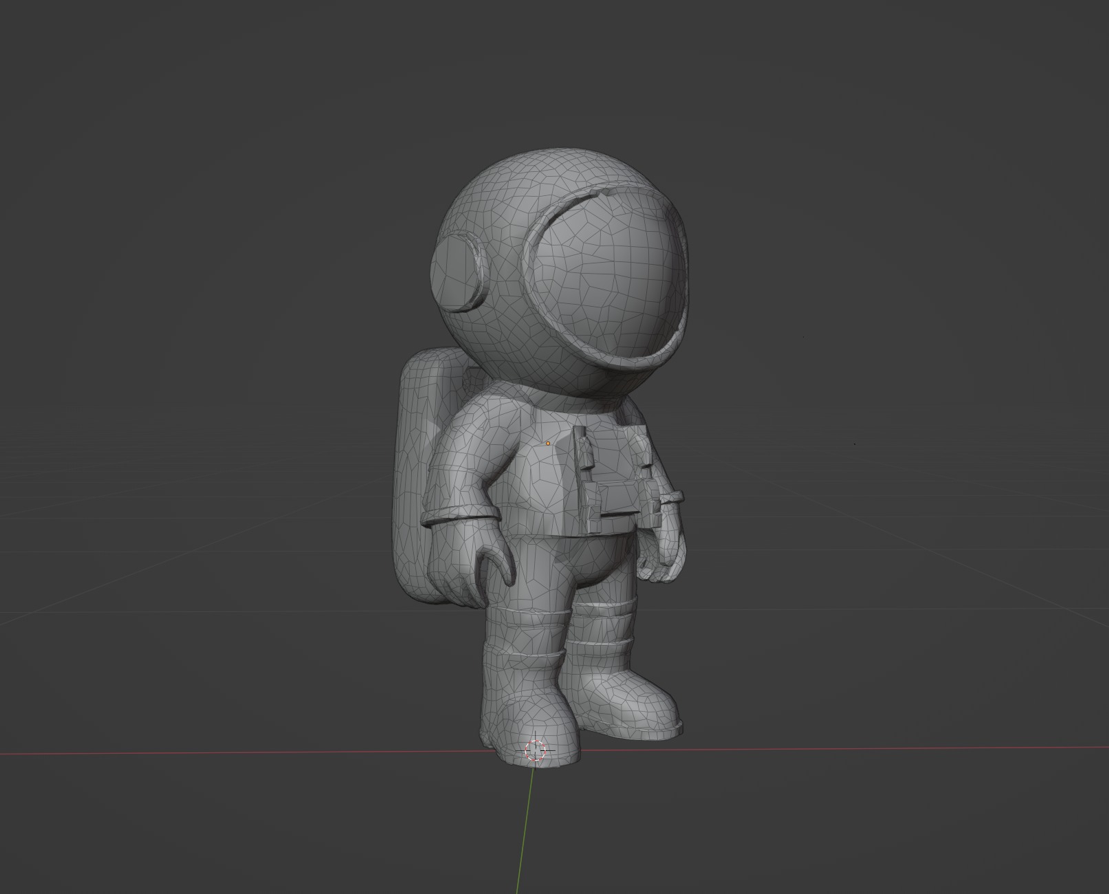 Cartoon Astronaut Low-poly 3D model_3