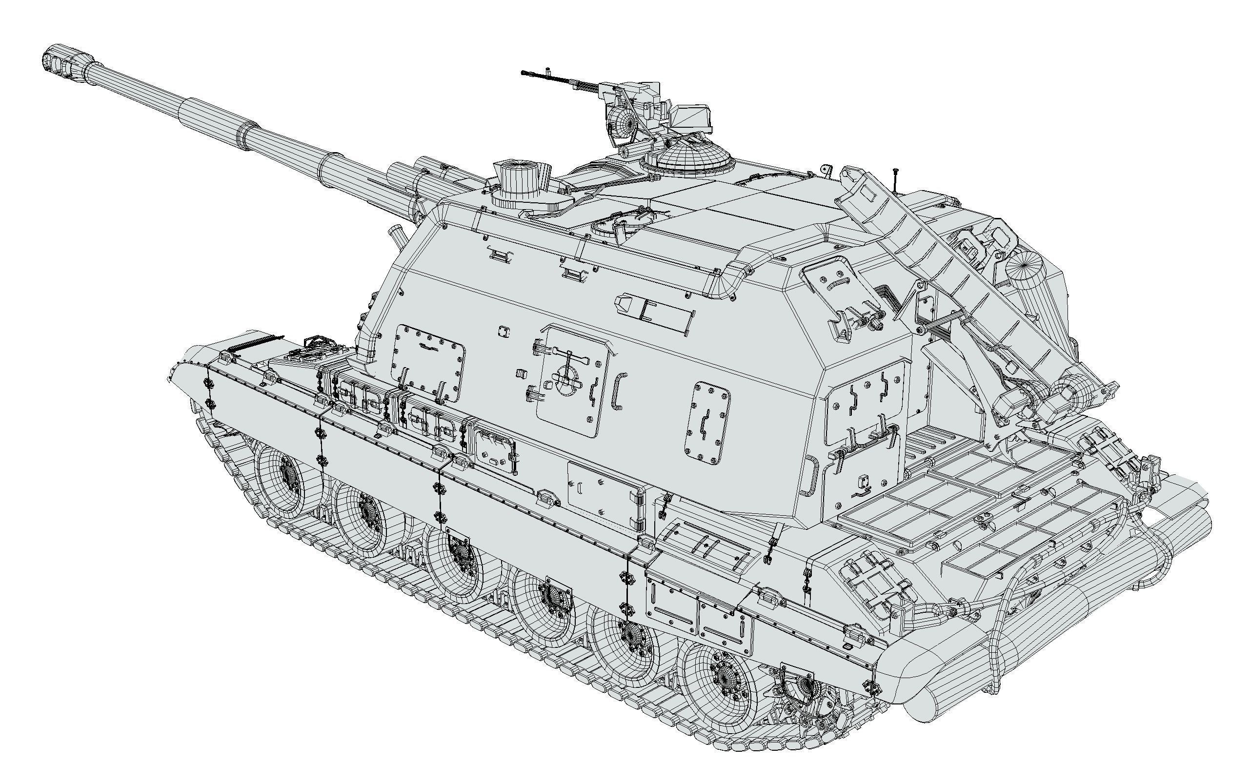 3D model Russian Self Propelled Howitzer 2S19 Msta-S USSR Military VR ...