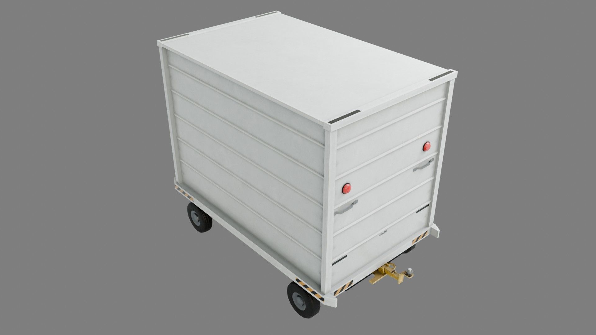 Lowpoly Airport Baggage Cart Low-poly 3D model_12