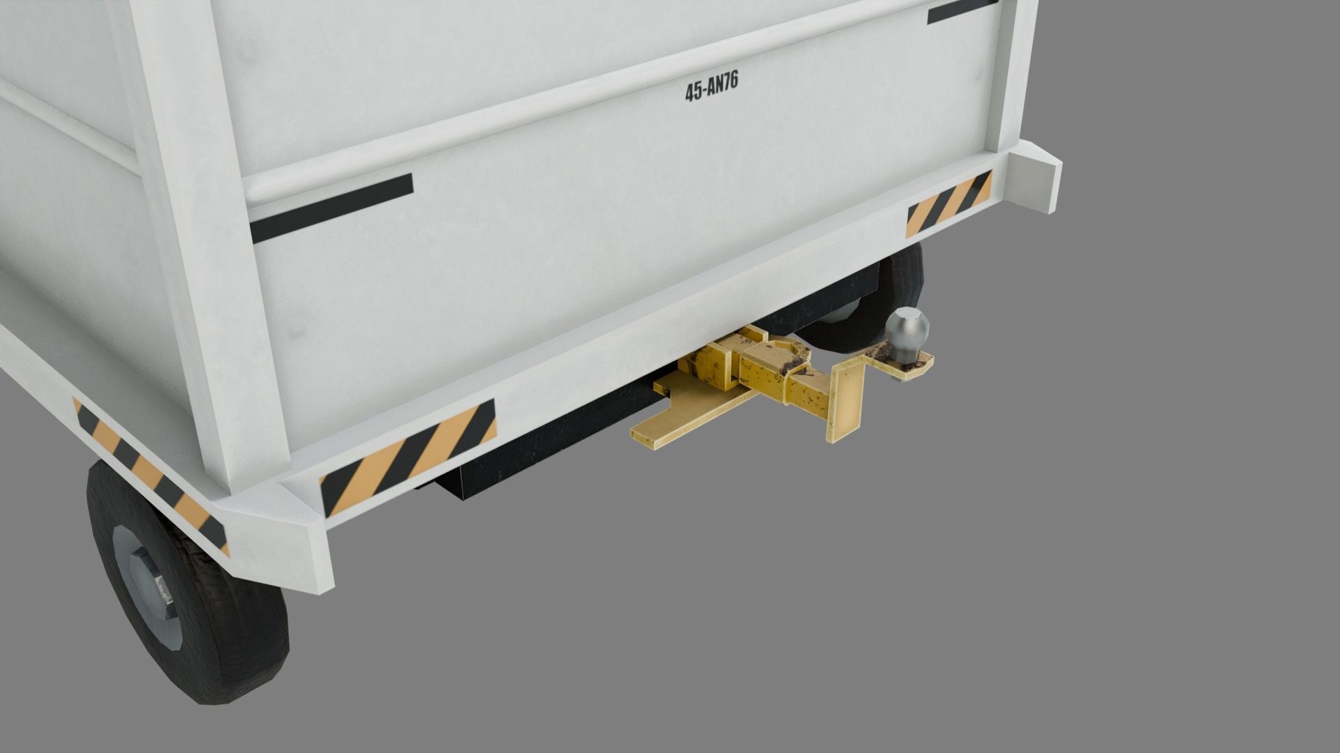 Lowpoly Airport Baggage Cart Low-poly 3D model_10