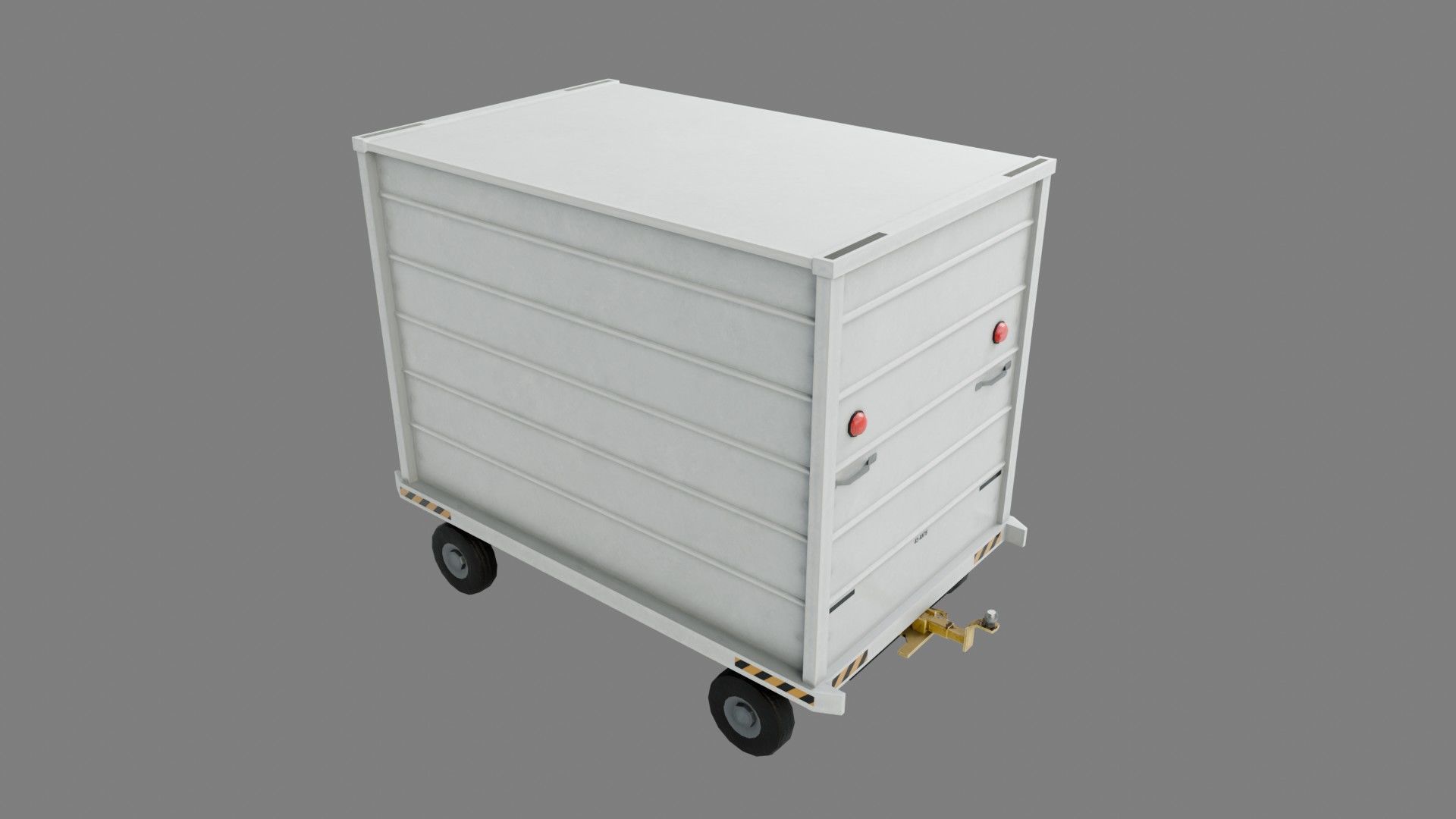 Lowpoly Airport Baggage Cart Low-poly 3D model_7