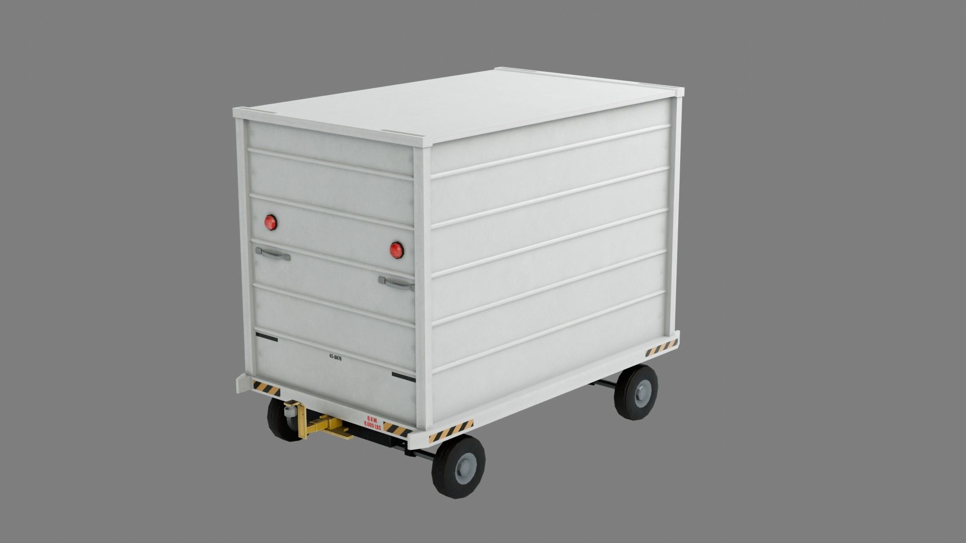 Lowpoly Airport Baggage Cart Low-poly 3D model_4