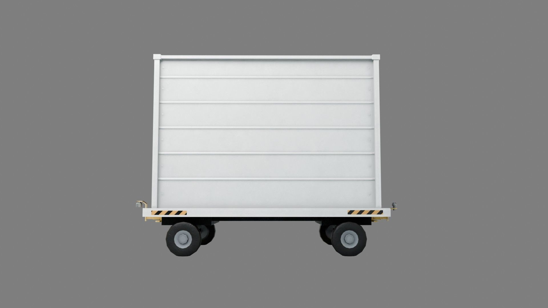 Lowpoly Airport Baggage Cart Low-poly 3D model_9