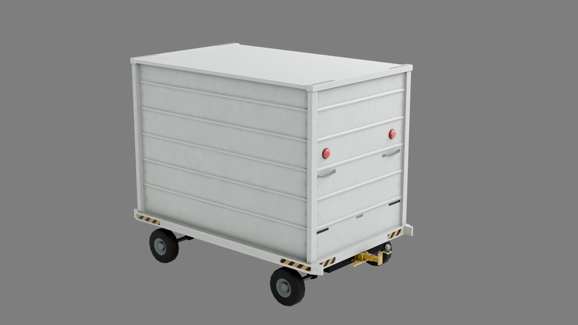 Lowpoly Airport Baggage Cart Low-poly 3D model_3