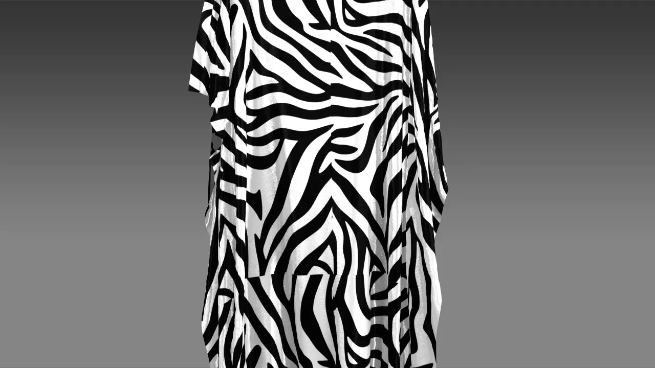 zebra cotton chambray silk satin Low-poly 3D model