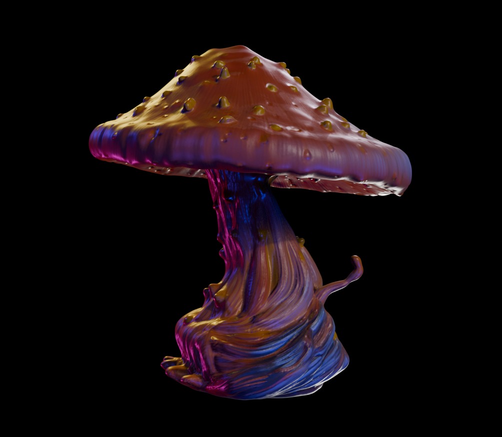 Golden Mushrooms Megapack 3D print model_21