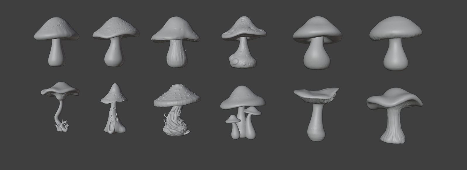Golden Mushrooms Megapack 3D print model_9