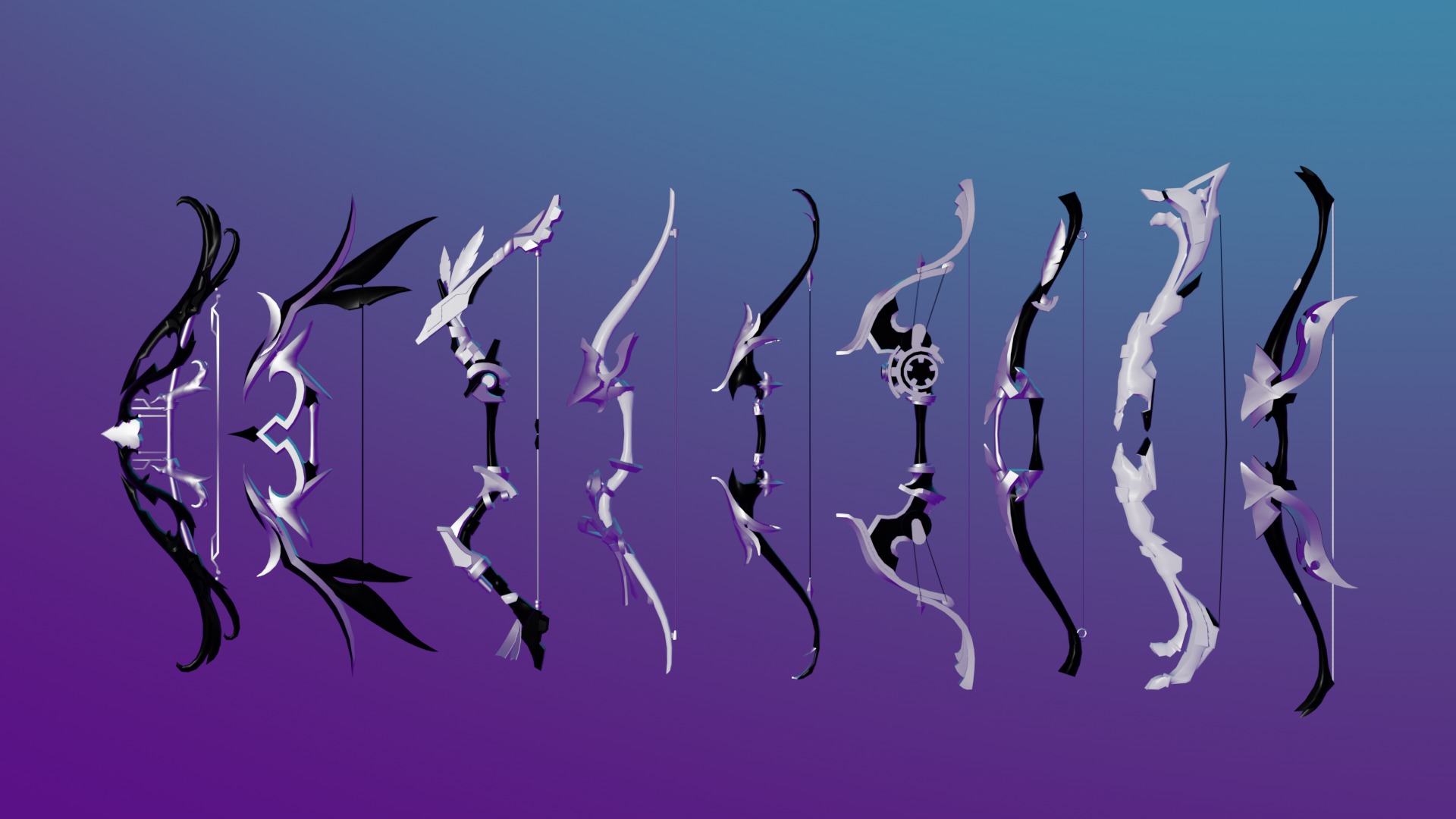 100 Fantasy Weapons Basemesh Pack V7 Low-poly 3D model_10