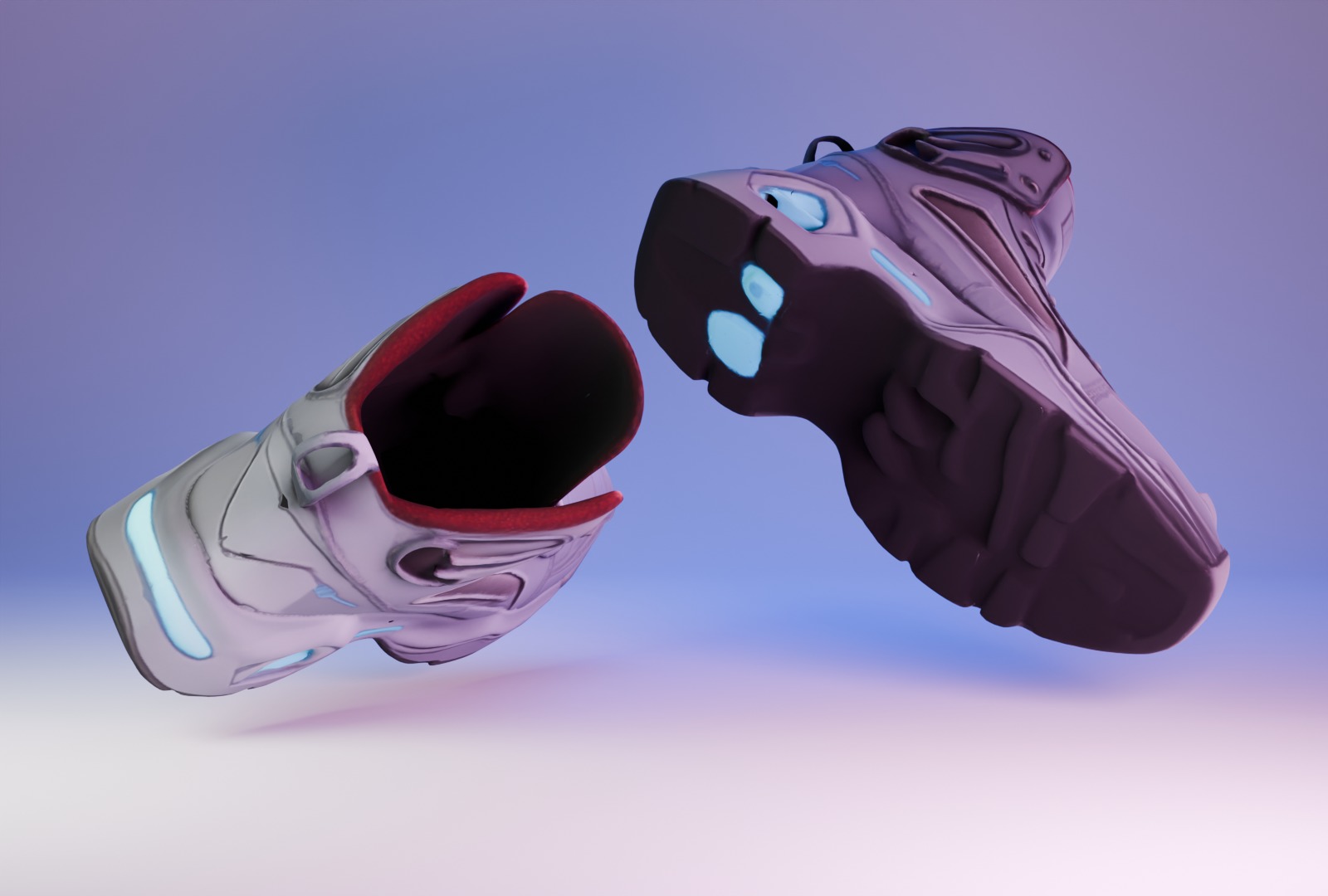 Futuristic Sneakers Low-poly 3D model_2