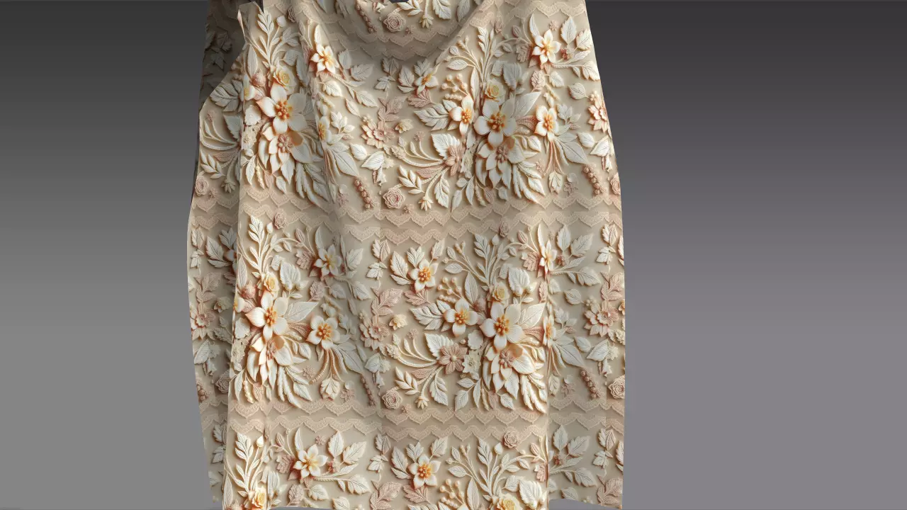 fab7 heavy twill fabric matte Low-poly 3D model
