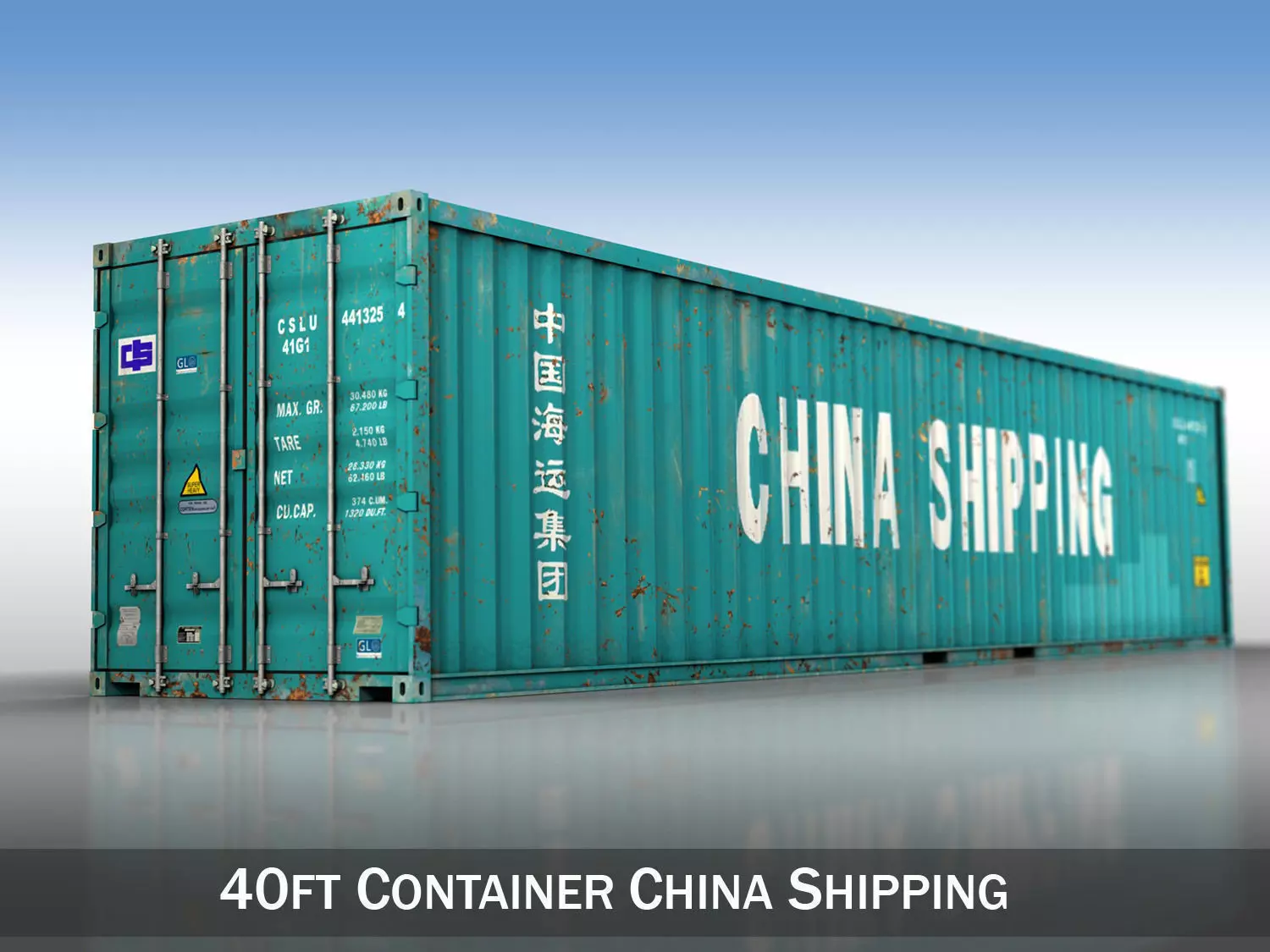 40ft Shipping Container - China Shipping 3D model_0