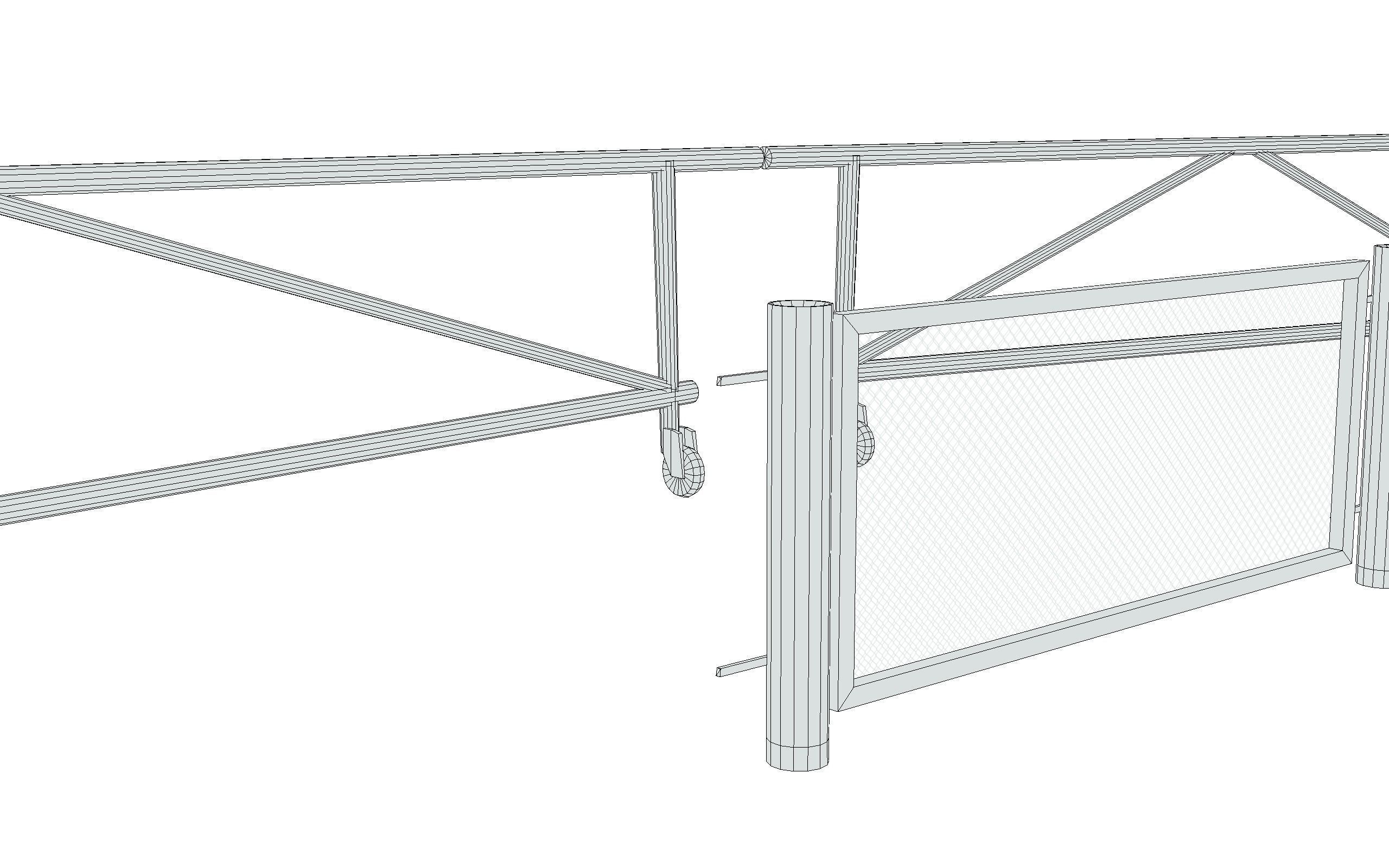 3D model Military Security Gate Fence with Barrier Stop VR / AR / low ...
