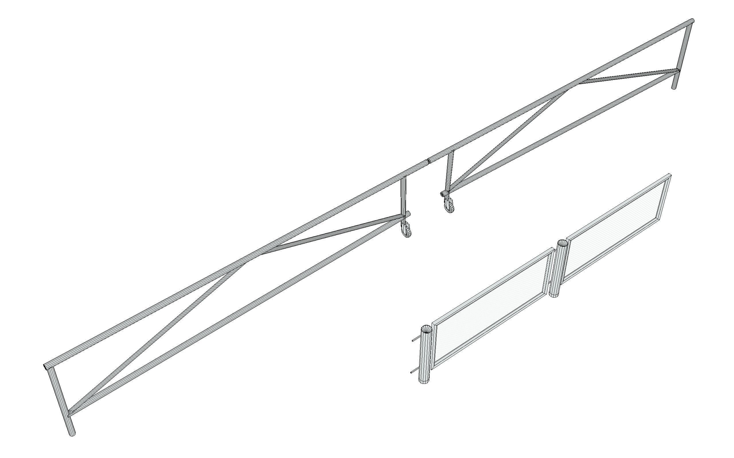 3D model Military Security Gate Fence with Barrier Stop VR / AR / low ...