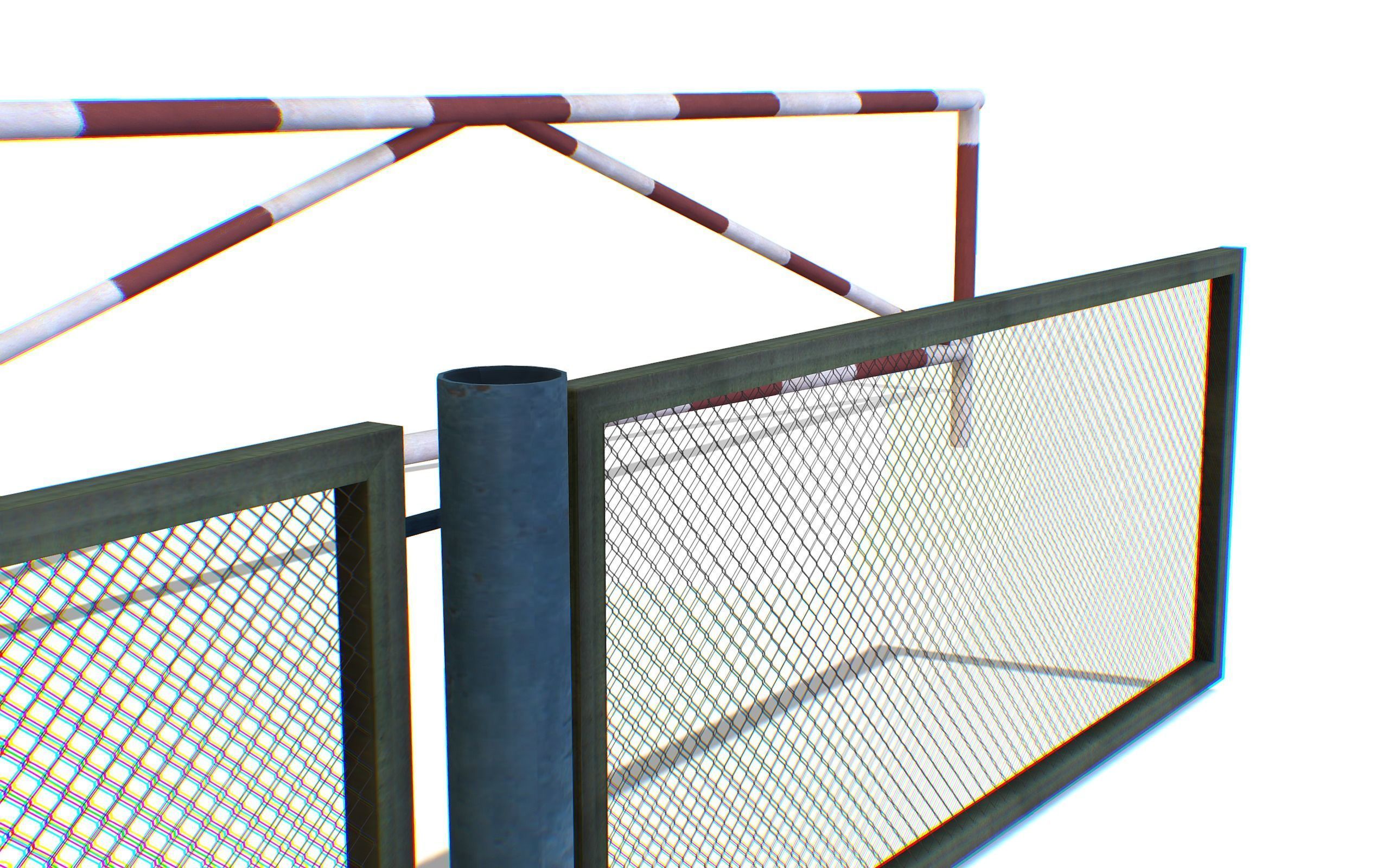 3D model Military Security Gate Fence with Barrier Stop VR / AR / low ...