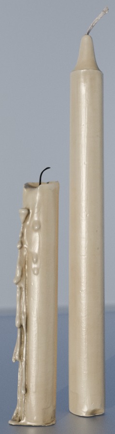 4K High Polly Melted Candles Pack 3D model_2