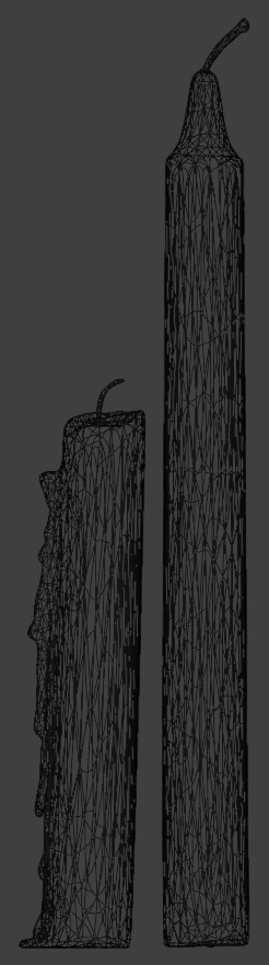 4K High Polly Melted Candles Pack 3D model_4