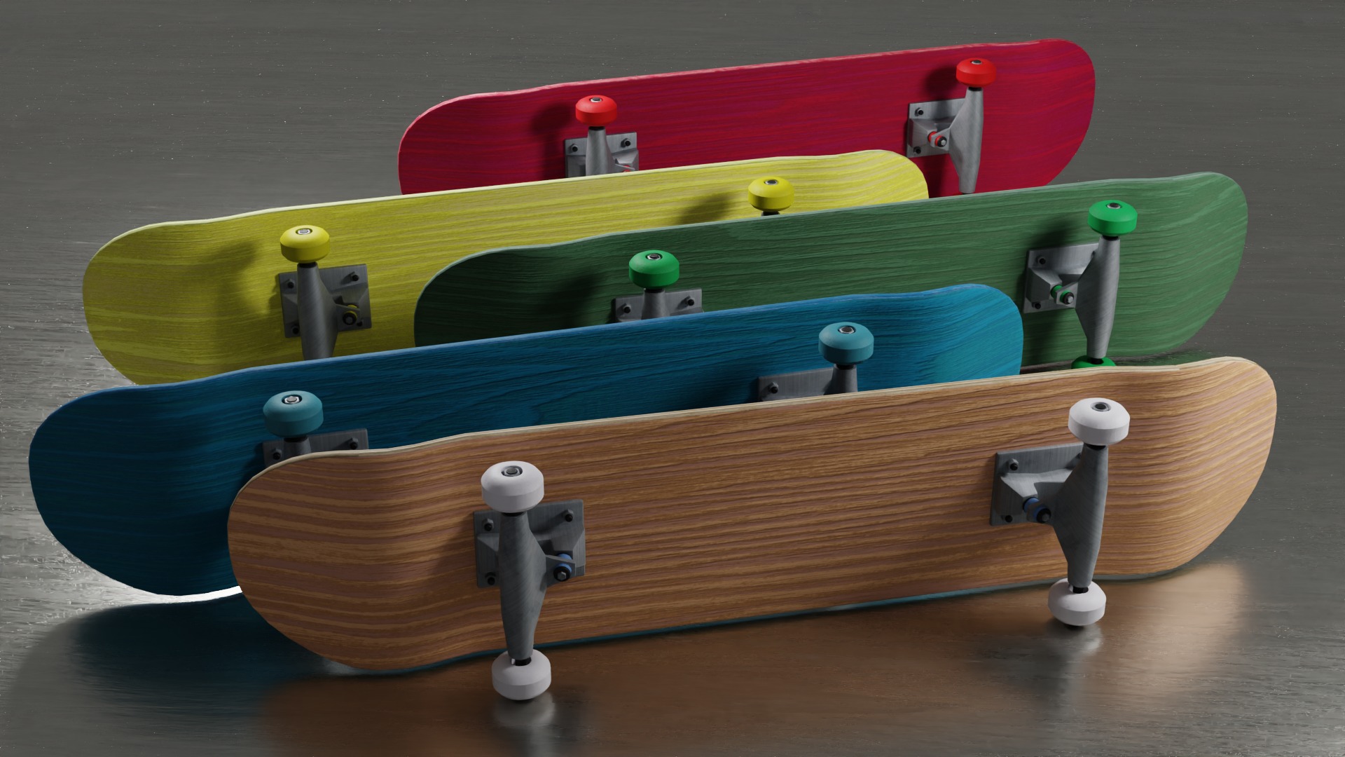 Realistic skateboards AssetPack Low-poly 3D model_6