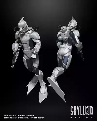 TCW Scuba Trooper One12 Scale Custom 3D print Files