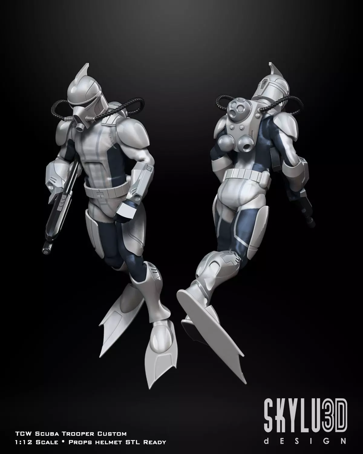 TCW Scuba Trooper One12 Scale Custom 3D print Files 3D print model