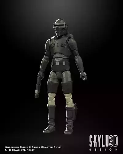 Undefined Clone X Blaster Rifle One12 Scale Armor 3D files  3D print model