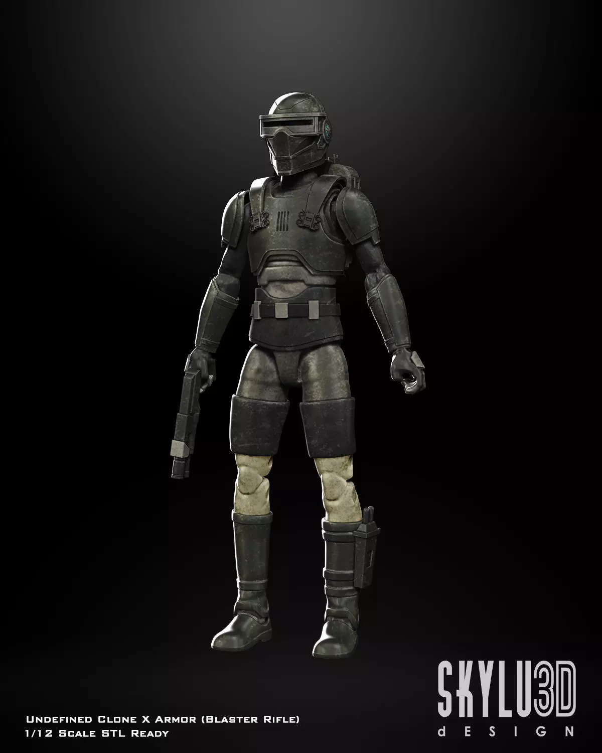 Undefined Clone X Blaster Rifle One12 Scale Armor 3D files  3D print model_0