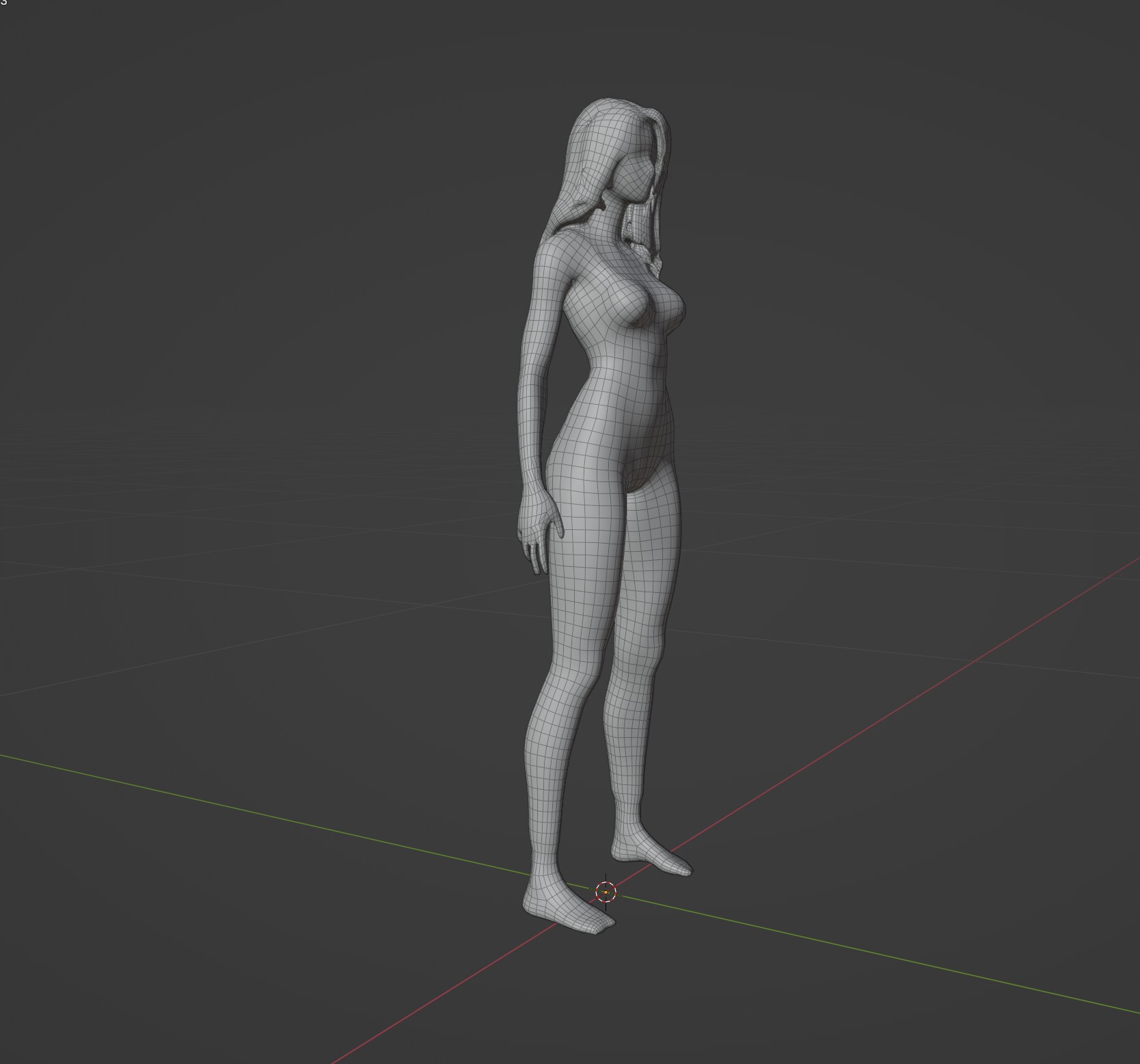 Blond Woman Female Character Low-poly 3D model_6
