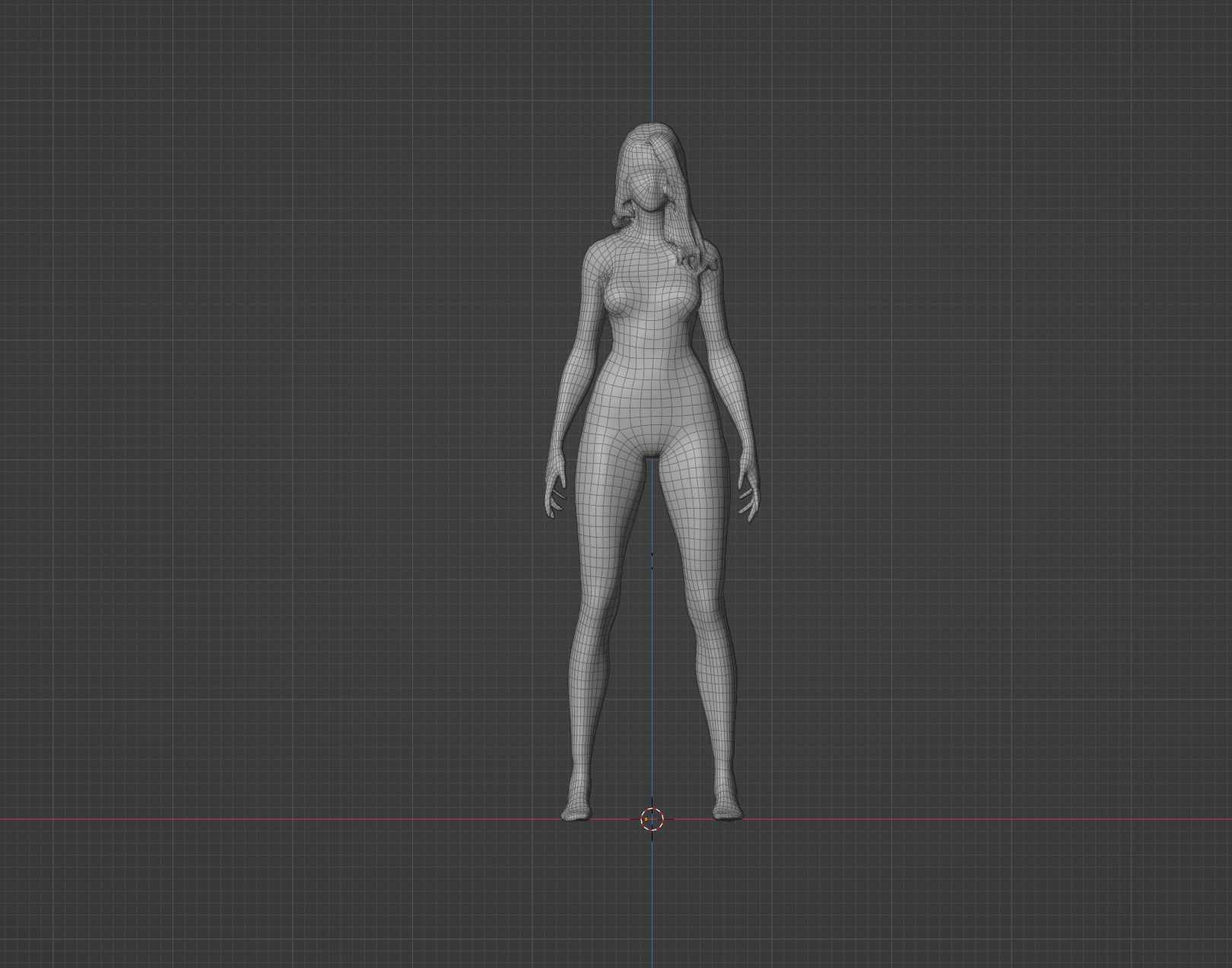 Blond Woman Female Character Low-poly 3D model_11