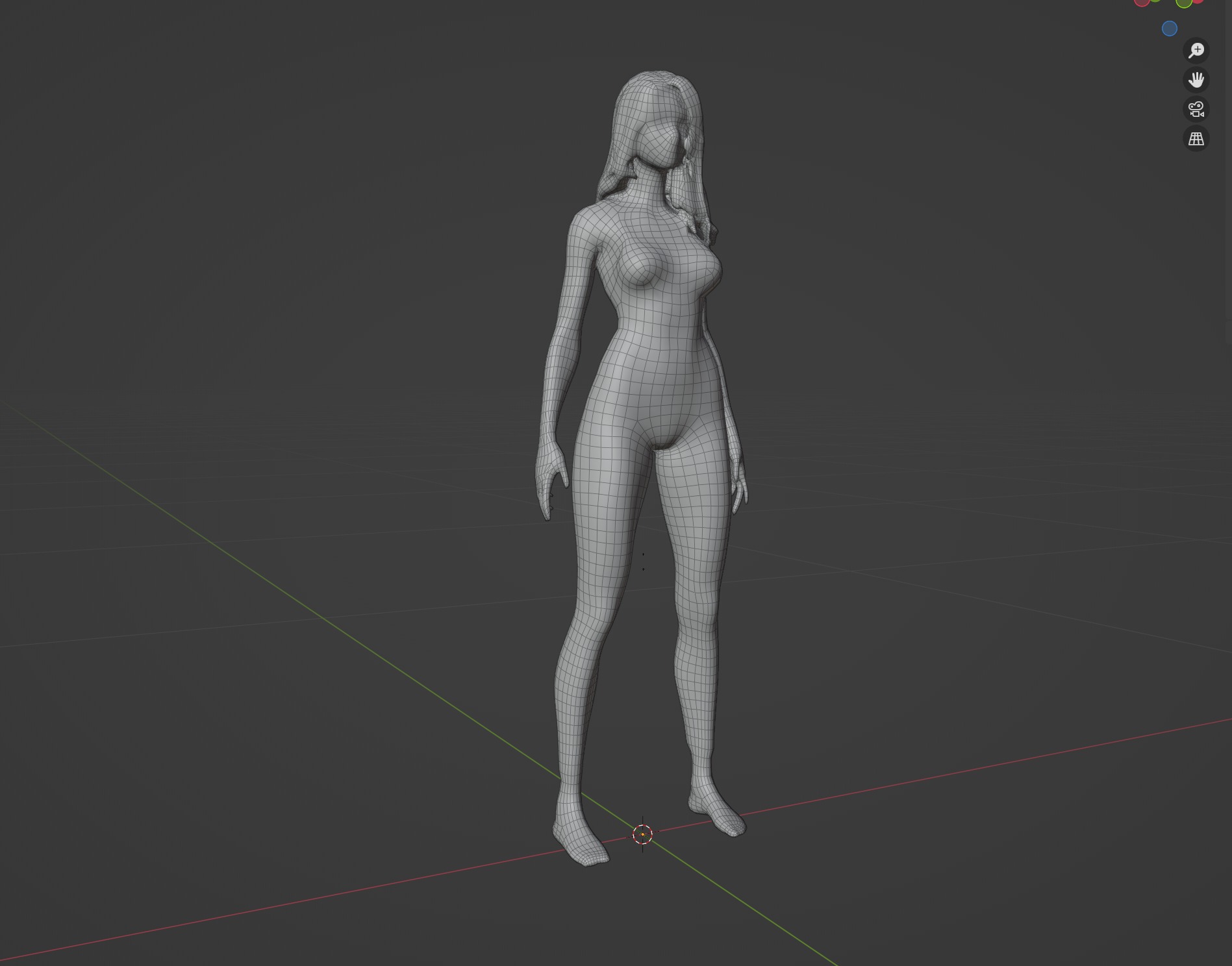 Blond Woman Female Character Low-poly 3D model_12