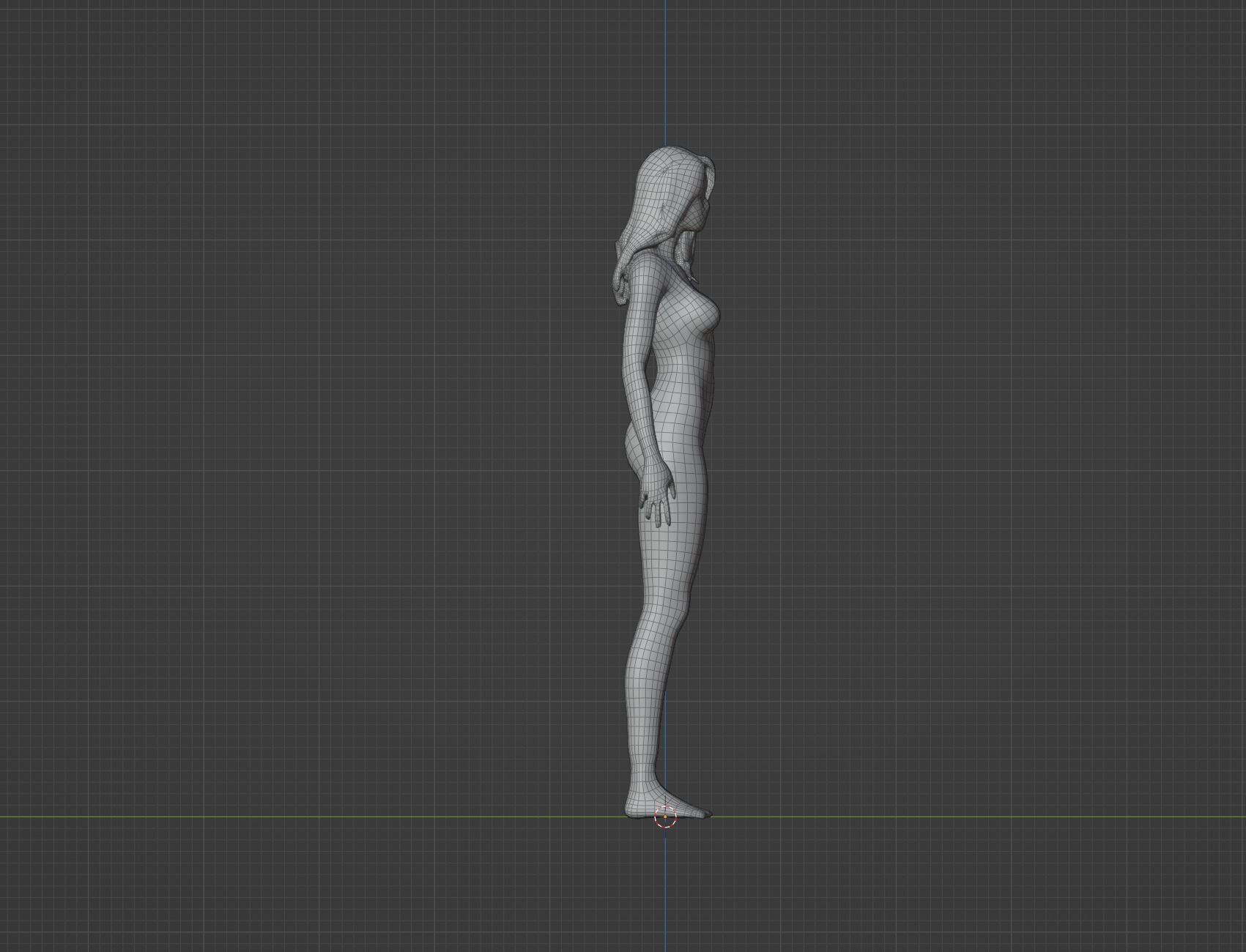Blond Woman Female Character Low-poly 3D model_9