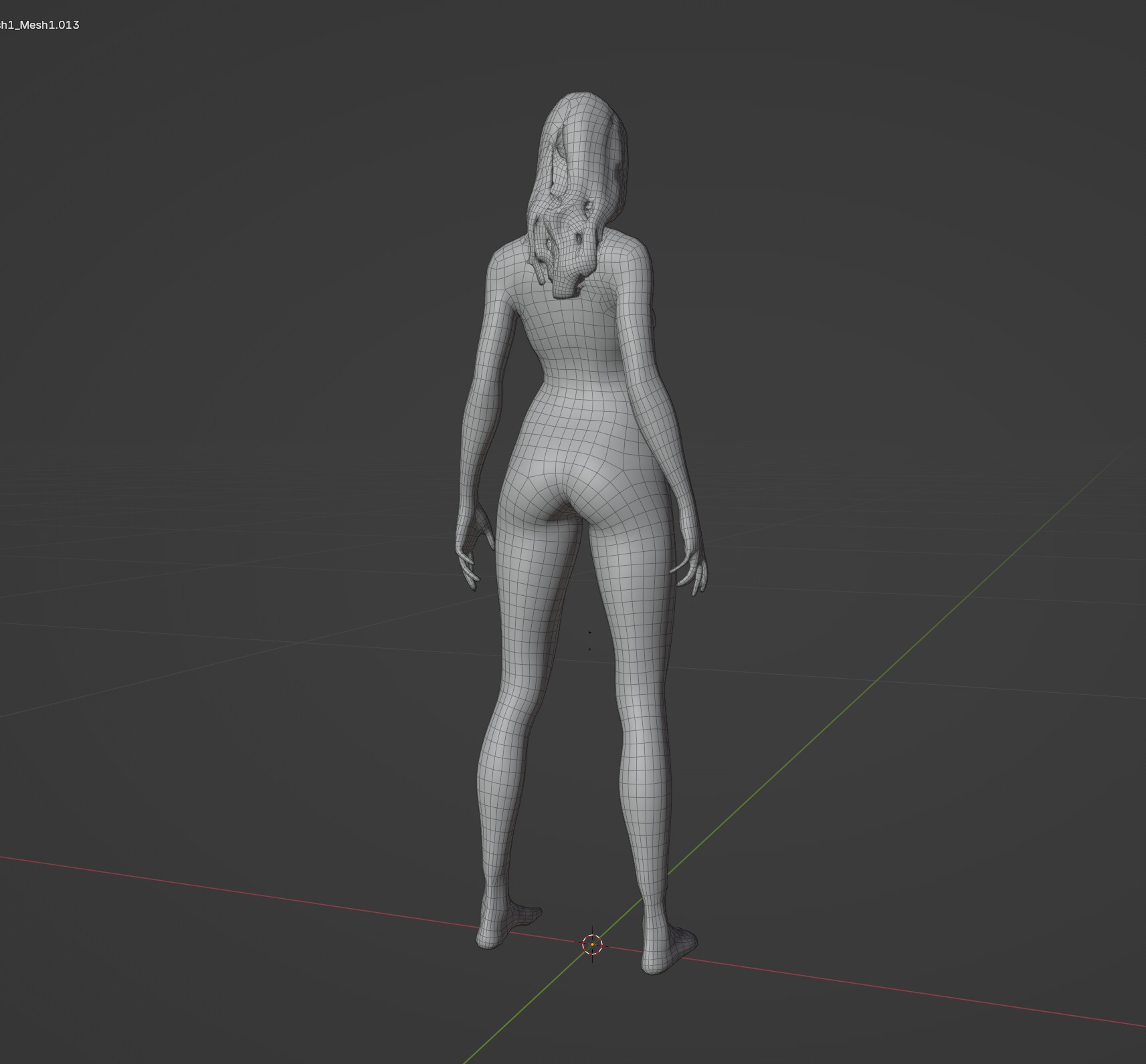 Blond Woman Female Character Low-poly 3D model_13